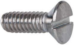 Value Collection - #8-32 UNC, 1/2" OAL Slotted Drive Machine Screw - Flat Head, Grade 316 Stainless Steel, Uncoated, Without Washer - Exact Tool & Supply