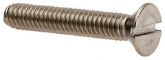 Value Collection - #8-32 UNC, 1" OAL Slotted Drive Machine Screw - Flat Head, Grade 316 Stainless Steel, Uncoated, Without Washer - Exact Tool & Supply
