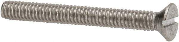 Value Collection - #8-32 UNC, 1-1/2" OAL Slotted Drive Machine Screw - Flat Head, Grade 316 Stainless Steel, Uncoated, Without Washer - Exact Tool & Supply