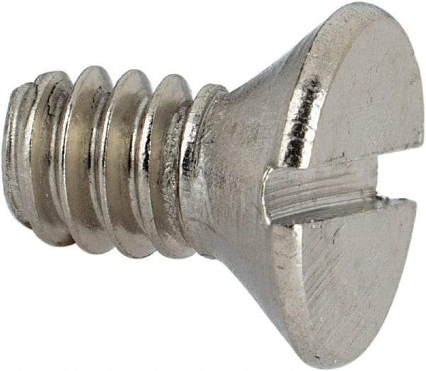 Value Collection - #10-24 UNC, 3/8" OAL Slotted Drive Machine Screw - Flat Head, Grade 316 Stainless Steel, Uncoated, Without Washer - Exact Tool & Supply