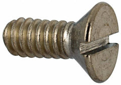 Value Collection - #10-24 UNC, 1/2" OAL Slotted Drive Machine Screw - Flat Head, Grade 316 Stainless Steel, Uncoated, Without Washer - Exact Tool & Supply
