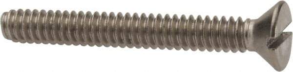 Value Collection - #10-24 UNC, 1-1/2" OAL Slotted Drive Machine Screw - Flat Head, Grade 316 Stainless Steel, Uncoated, Without Washer - Exact Tool & Supply
