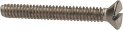 Value Collection - #10-24 UNC, 1-1/2" OAL Slotted Drive Machine Screw - Flat Head, Grade 316 Stainless Steel, Uncoated, Without Washer - Exact Tool & Supply
