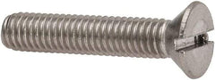 Value Collection - #10-32 UNF, 1" OAL Slotted Drive Machine Screw - Flat Head, Grade 316 Stainless Steel, Uncoated, Without Washer - Exact Tool & Supply
