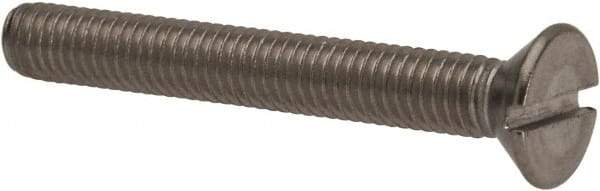 Value Collection - #10-32 UNF, 1-1/2" OAL Slotted Drive Machine Screw - Flat Head, Grade 316 Stainless Steel, Uncoated, Without Washer - Exact Tool & Supply