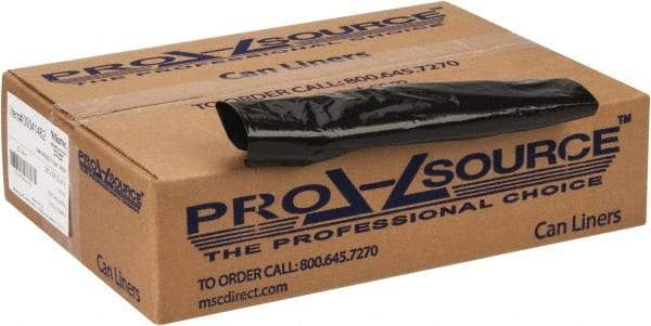 PRO-SOURCE - 1 mil Thick, Heavy-Duty Trash Bags - 38" Wide x 58" High, Black - Exact Tool & Supply
