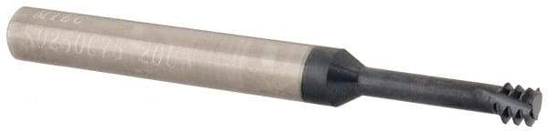 Iscar - 1/4-20 UNC, 0.187" Cutting Diam, 3 Flute, Solid Carbide Helical Flute Thread Mill - Internal/External Thread, 3/4" LOC, 2-1/2" OAL, 1/4" Shank Diam - Exact Tool & Supply