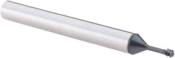 Iscar - #6-32 UNC, 0.1" Cutting Diam, 3 Flute, Solid Carbide Helical Flute Thread Mill - Internal Thread, 2-1/2" OAL, 1/4" Shank Diam - Exact Tool & Supply