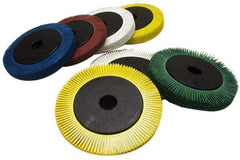 3M - 6" Diam, 1/2" Max Face Width, Plain Hole Radial Bristle Brush - 50 Grit, Coarse Grade, 6,000 Max RPM, Green - Exact Tool & Supply