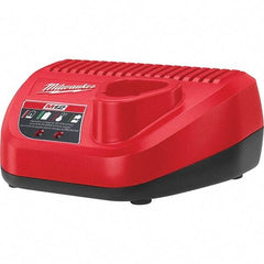 Milwaukee Tool - 12 Volt, 1 Battery Lithium-Ion Power Tool Charger - 1 hr (Lithium-Ion) & 30 min (Red Lithium) to Charge, AC Wall Outlet Power Source - Exact Tool & Supply