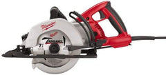 Milwaukee Tool - 15 Amps, 7-1/4" Blade Diam, 4,400 RPM, Electric Circular Saw - 120 Volts, Diamond Arbor Hole, Left Blade - Exact Tool & Supply