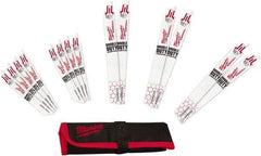 Milwaukee Tool - 14 Piece, 6" to 9" Long x 0.035" Thick, Bi-Metal Reciprocating Saw Blade Set - Straight Profile, 10 to 18 Teeth per Inch, Toothed Edge - Exact Tool & Supply