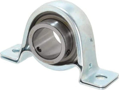 Browning - 1-3/16" ID, 4-5/8" OAL x 2-19/32" OAH Pillow Block - 2,567 Lb Static Cap, 4,381 Lb Dyn Cap, 3-3/4" Btw Mnt Hole Ctrs, 1-5/16" Base-to-Ctr Ht, Stamped Steel - Exact Tool & Supply