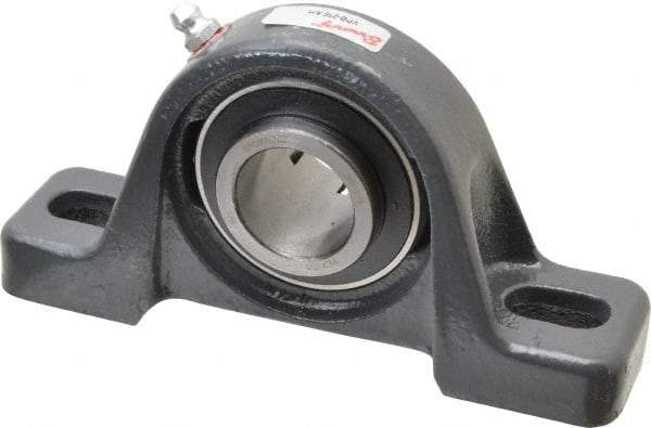 Browning - 1" ID, 5-1/2" OAL x 2-13/16" OAH Pillow Block Air Handling - 1,651 Lb Static Cap, 2,801 Lb Dyn Cap, 4-1/8" Btw Mnt Hole Ctrs, 1-7/16" Base-to-Ctr Ht, Cast Iron - Exact Tool & Supply