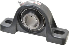 Browning - 1" ID, 5-1/2" OAL x 2-13/16" OAH Pillow Block Air Handling - 1,651 Lb Static Cap, 2,801 Lb Dyn Cap, 4-1/8" Btw Mnt Hole Ctrs, 1-7/16" Base-to-Ctr Ht, Cast Iron - Exact Tool & Supply