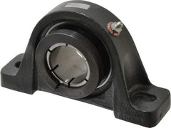 Browning - 1-11/16" ID, 7-3/8" OAL x 4-1/4" OAH Pillow Block Air Handling - 5,139 Lb Static Cap, 7,901 Lb Dyn Cap, 5-21/32" Btw Mnt Hole Ctrs, 2-1/8" Base-to-Ctr Ht, Cast Iron - Exact Tool & Supply