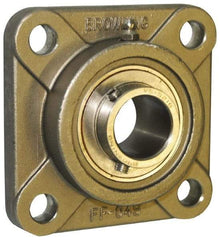 Browning - 1-1/2" ID, 5-1/8" OAL x 5-1/8" OAH 4-Bolt Flange - 4,467 Lb Static Cap, 7,340 Lb Dyn Cap, 4" Btw Mnt Hole Ctrs, Stainless Steel - Exact Tool & Supply
