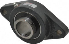 Browning - 1-3/16" ID, 5-9/16" OAL x 3-1/8" OAH 2-Bolt Flange Air Handling - 2,567 Lb Static Cap, 4,381 Lb Dyn Cap, 4-19/32" Btw Mnt Hole Ctrs, Cast Iron - Exact Tool & Supply