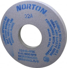 Norton - 14" Diam x 5" Hole x 1-1/2" Thick, I Hardness, 46 Grit Surface Grinding Wheel - Aluminum Oxide, Type 5, Coarse Grade, 1,800 Max RPM, Vitrified Bond, One-Side Recess - Exact Tool & Supply