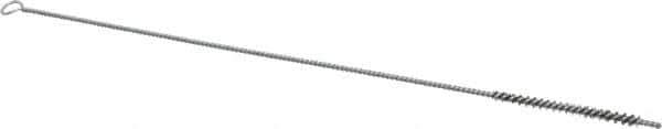 Schaefer Brush - 3" Long x 1/4" Diam Stainless Steel Long Handle Wire Tube Brush - Single Spiral, 15" OAL, 0.005" Wire Diam, 0.13" Shank Diam - Exact Tool & Supply