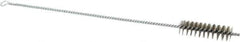 Schaefer Brush - 3" Long x 7/8" Diam Stainless Steel Long Handle Wire Tube Brush - Single Spiral, 15" OAL, 0.007" Wire Diam, 3/8" Shank Diam - Exact Tool & Supply