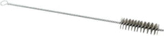 Schaefer Brush - 3" Long x 1" Diam Stainless Steel Long Handle Wire Tube Brush - Single Spiral, 15" OAL, 0.007" Wire Diam, 3/8" Shank Diam - Exact Tool & Supply