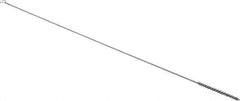 Schaefer Brush - 3" Long x 1/4" Diam Stainless Steel Long Handle Wire Tube Brush - Single Spiral, 27" OAL, 0.005" Wire Diam, 0.13" Shank Diam - Exact Tool & Supply