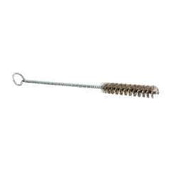 Schaefer Brush - 3" Long x 1/2" Diam Stainless Steel Long Handle Wire Tube Brush - Single Spiral, 27" OAL, 0.006" Wire Diam, 0.17" Shank Diam - Exact Tool & Supply