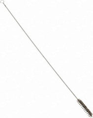 Schaefer Brush - 3" Long x 5/8" Diam Stainless Steel Long Handle Wire Tube Brush - Single Spiral, 27" OAL, 0.006" Wire Diam, 3/8" Shank Diam - Exact Tool & Supply