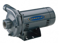 Berkeley - ODP Motor, 115/230 Volt, 1 Phase, 1 HP, Cast Iron Straight Pump - 1-1/4 Inch Inlet, 1 Inch Outlet, 113 Max Head psi, Brass Impeller - Exact Tool & Supply