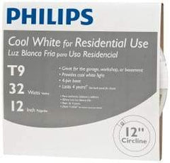 Philips - 32 Watt Fluorescent Tubular 4 Pin Lamp - 4,100°K Color Temp, 1,800 Lumens, T9, 12,000 hr Avg Life - Exact Tool & Supply