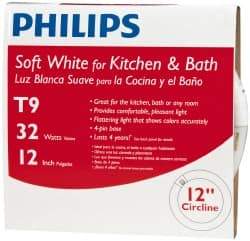 Philips - 32 Watt Fluorescent Tubular 4 Pin Lamp - 3,000°K Color Temp, 1,900 Lumens, T8, 12,000 hr Avg Life - Exact Tool & Supply