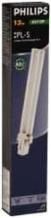 Philips - 13 Watt Fluorescent Commercial/Industrial 2 Pin Lamp - 2,700°K Color Temp, 825 Lumens, PLS, 10,000 hr Avg Life - Exact Tool & Supply