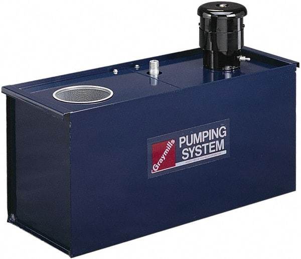 Graymills - 10 Gallon Tank Capacity, 1/4" Nozzle Diam, 4' Coolant Line, 18 Gauge Steel Tank, Flexible Nozzle, Flood Coolant System - 25" Tank Length x 10" Tank Width x 11-3/8" Tank Height - Exact Tool & Supply