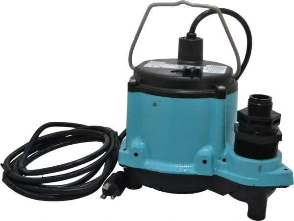 Little Giant Pumps - 1/3 hp, 115 Amp Rating, 115 Volts, Manual Operation, Dewatering Pump - Cast Iron Housing - Exact Tool & Supply