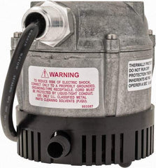 Little Giant Pumps - 115 Amp Rating, 115 Volts, Electric Button Operation, Submersible Pump - Cast Aluminum Housing - Exact Tool & Supply