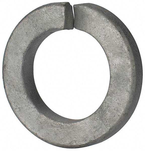 Value Collection - 1", 1.023" ID, 1/4" Thick Split Lock Washer - Grade 2 Spring Steel, Hot Dipped Galvanized Finish, 1.023" Min ID, 1.044" Max ID, 1.667" Max OD - Exact Tool & Supply