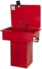 Build-All - Base Mount Solvent-Based Parts Washer - 35 Gal Max Operating Capacity, Steel Tank, 120 Input Volts - Exact Tool & Supply