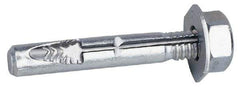 Wej-It - 1/4" Diam, 1/4" Drill, 2-3/4" OAL, Wedge Expansion Concrete Anchor - Steel, Zinc-Plated Finish, Hex Nut Head, Hex Drive, 1/2" Thread Length - Exact Tool & Supply