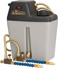 Trico - 2 Outlet, 1 Gallon Tank Capacity, High Density Polyethylene Tank Mist Coolant System - 10" Tank/Unit Length x 5-1/4" Tank/Unit Width x 12-1/4" Tank/Unit Height, 50 to 100 psi, 5' Coolant Line Length, 7" Hose Length - Exact Tool & Supply