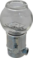 Trico - 1 Outlet, Glass Bowl, 8 Ounce Constant-Level Oil Reservoir - 1/4 NPT Outlet, 3-3/16" Diam x 6-11/16" High - Exact Tool & Supply