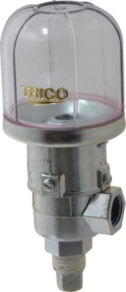Trico - 1 Outlet, Plastic Bowl, 2 Ounce Constant-Level Oil Reservoir - 1/4 NPT Outlet, 1-15/16" Diam x 4-3/8" High - Exact Tool & Supply