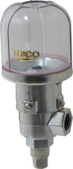 Trico - 1 Outlet, Plastic Bowl, 2 Ounce Constant-Level Oil Reservoir - 1/4 NPT Outlet, 1-15/16" Diam x 4-3/8" High - Exact Tool & Supply