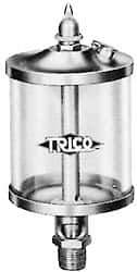 Trico - 1 Outlet, Glass Bowl, 5 Ounce Manual-Adjustable Oil Reservoir - 3/8 NPT Outlet, 2-5/8" Diam x 6-1/16" High - Exact Tool & Supply