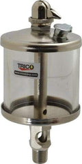 Trico - 1 Outlet, Glass Bowl, 5 Ounce Manual-Adjustable Oil Reservoir - 1/4 NPT Outlet, 2-5/8" Diam x 6-1/16" High - Exact Tool & Supply