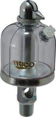 Trico - 1 Outlet, Acrylic Bowl, 2 Ounce Manual-Adjustable Oil Reservoir - 1/4 NPT Outlet, 1-15/16" Diam x 4-1/2" High - Exact Tool & Supply