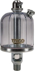 Trico - 1 Outlet, Acrylic Bowl, 4 Ounce Manual-Adjustable Oil Reservoir - 1/4 NPT Outlet, 2-5/16" Diam x 5-5/16" High - Exact Tool & Supply