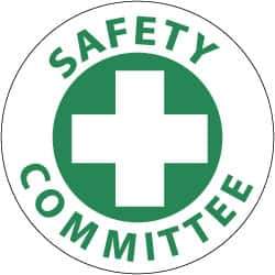 NMC - Safety Committee, Hard Hat Label - Green on White, 2" Thick, For Accident Prevention - Exact Tool & Supply