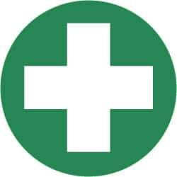 NMC - Hard Hat Label - White on Green, 2" Thick, For Accident Prevention - Exact Tool & Supply