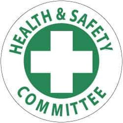 NMC - Health & Safety Committee, Hard Hat Label - Green on White, 2" Thick, For Accident Prevention - Exact Tool & Supply
